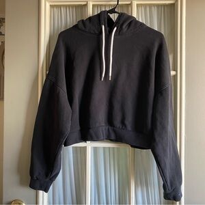 GAP Black Cropped Hoodie Sweatshirt